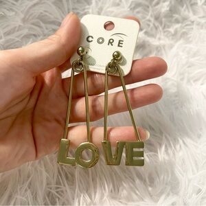 Very Cute statement Gold LOVE letters earrings